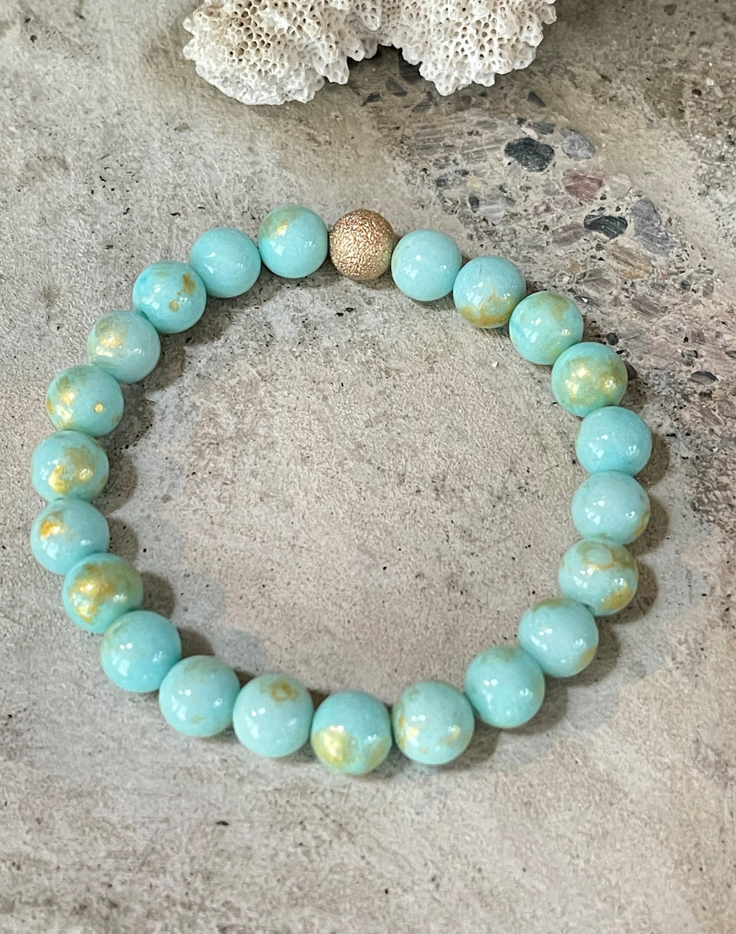 Turquoise Sea Blue Gold Dust