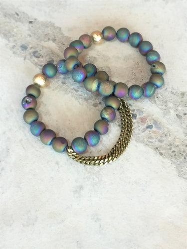 Druzy Rainbow Single
