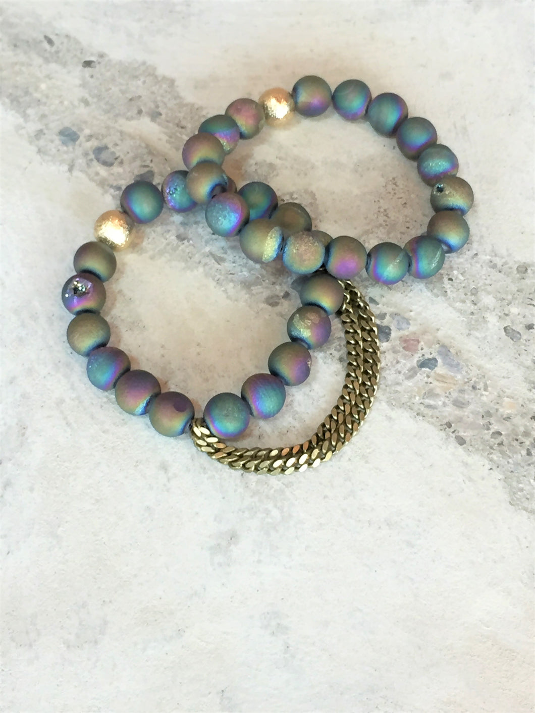 Druzy Rainbow Single